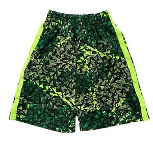 Champion Green & Neon Yellow Printed Athletic Shorts